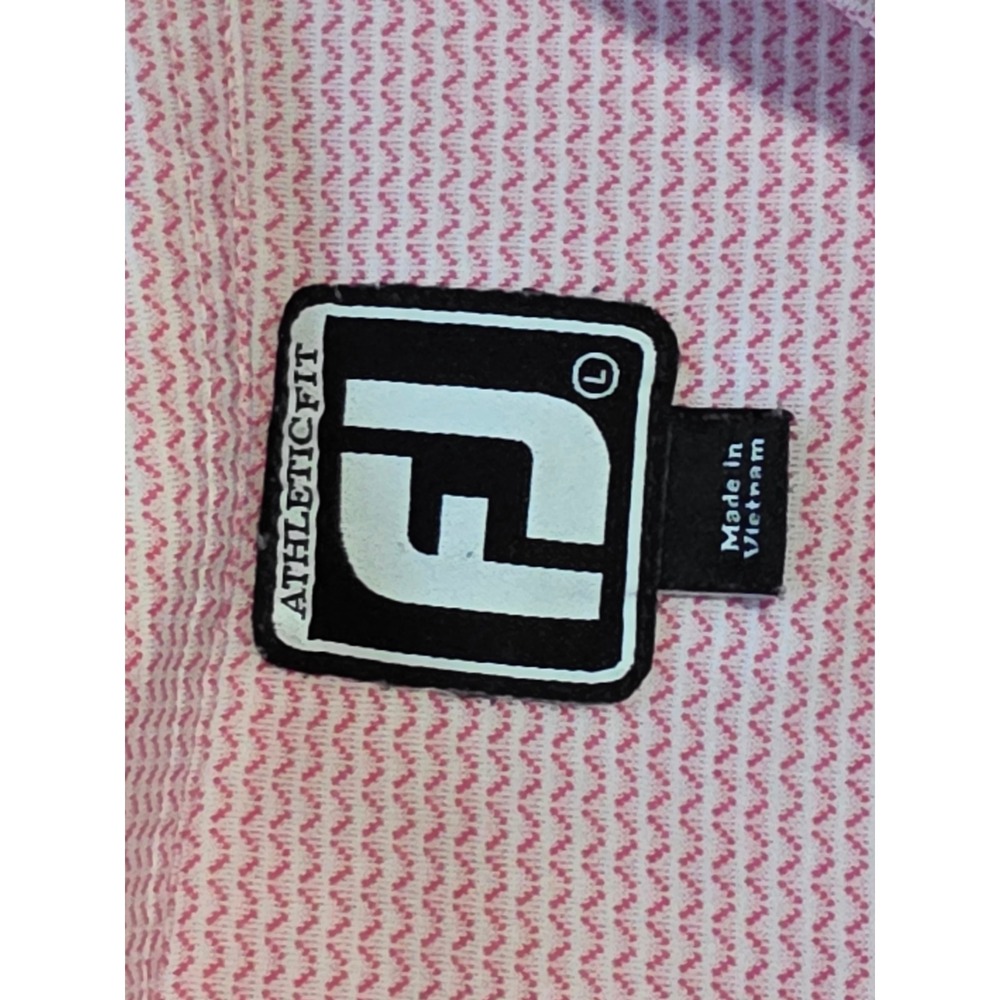 FootJoy FJ Athletic Fit Pink Geo Print Golf‎ Polo Shirt Mens Large - Picture 5 of 6